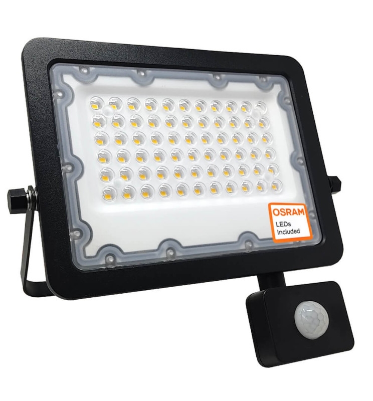 Foco Proyector LED 50W con Detector de Movimiento Sensor PIR OSRAM IP65 4000K